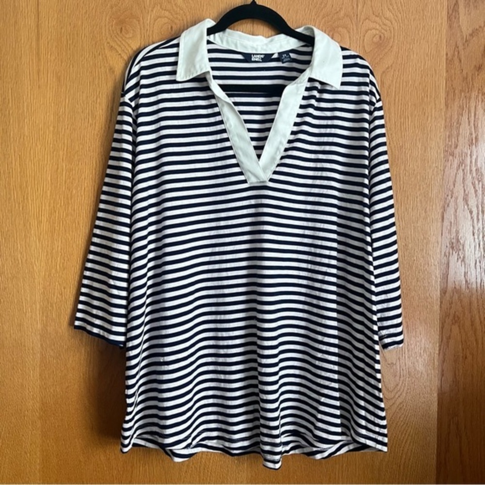 Lands End size 2X striped collared shirt